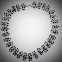 Black Silver Diamond Cut Necklace - 2173