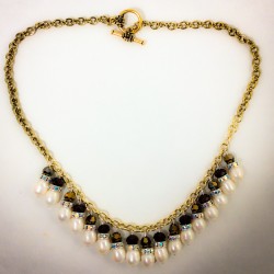 Gold Pearl Necklace - 2282