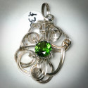 Silver Sculptured Emerald CZ Pendant - 2327