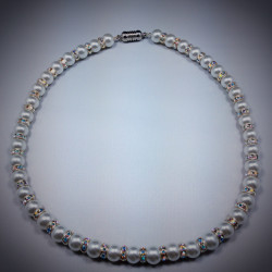 White Glass Pearl Necklace - 2372