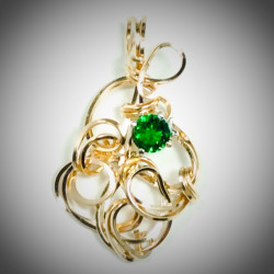 Sculptured Emerald CZ Pendant