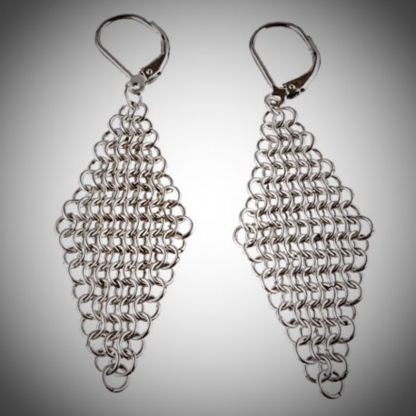 Silver Chain Maille Earrings